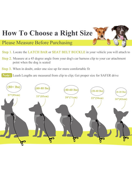 Cinturón de Seguridad para Perros VIVAGLORY 84.92 cm Negro