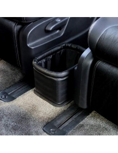 Basurero de cuero KINGBERWI para coche, organizador impermeable 22x16 cm 2