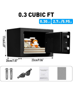 Caja Fuerte TOTOY 0.5 Pies Cúbicos Acero Electrónica 2