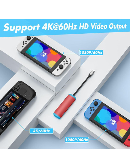 Adaptador USB C a HDMI 4K RuntoGOL para Switch y Steam Deck
