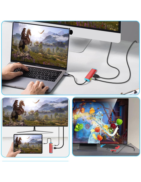 Adaptador USB C a HDMI 4K RuntoGOL para Switch y Steam Deck