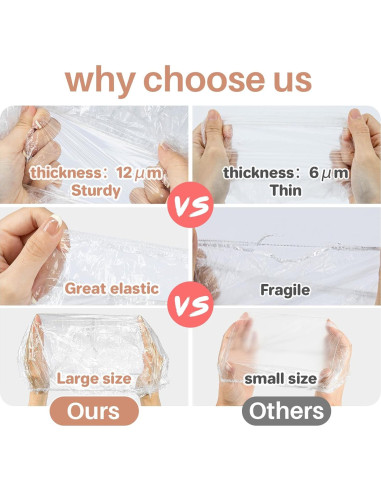 100 Gorras de Ducha Desechables MAQIHAN Impermeables Grandes