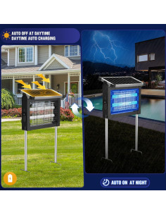 Zapper Solar de Insectos ZECHUAN 4500V Impermeable 1.81kg 2