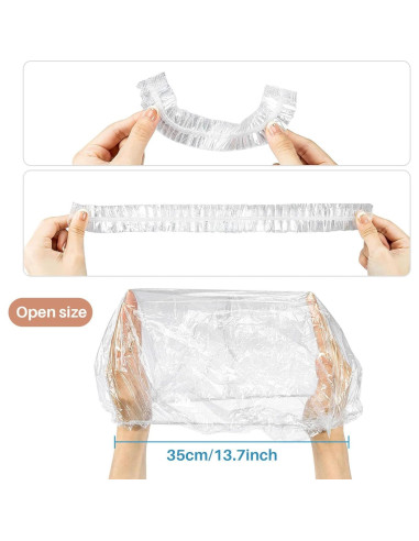 100 Gorras de Ducha Desechables MAQIHAN Impermeables Grandes