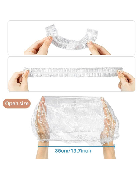 100 Gorras de Ducha Desechables MAQIHAN Impermeables Grandes