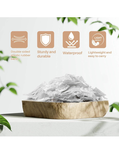 100 Gorras de Ducha Desechables MAQIHAN Impermeables Grandes