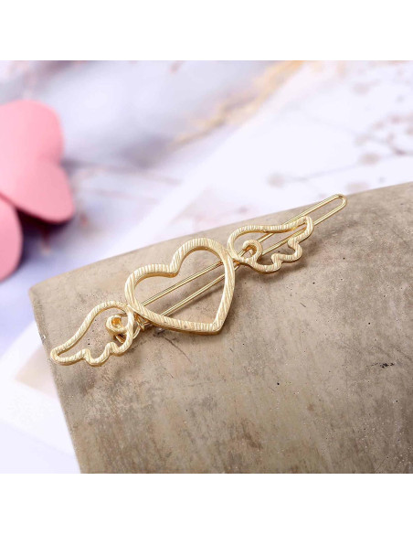 Clip de Pelo Corazón Dorado YienDoo - Accesorio para Mujeres