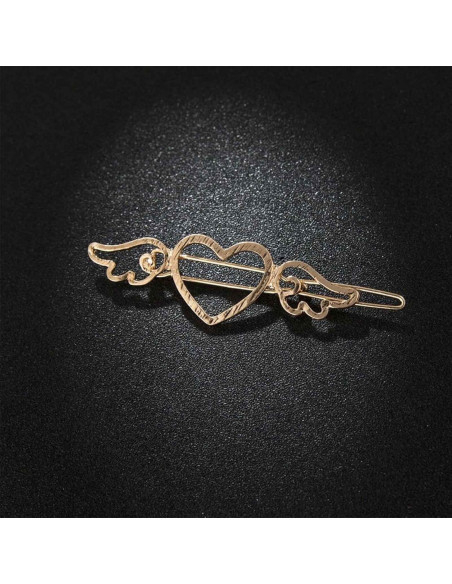 Clip de Pelo Corazón Dorado YienDoo - Accesorio para Mujeres