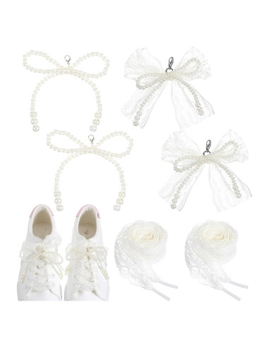 5 Piezas Encantos de Zapatos Tyqour - Perlas y Lazos