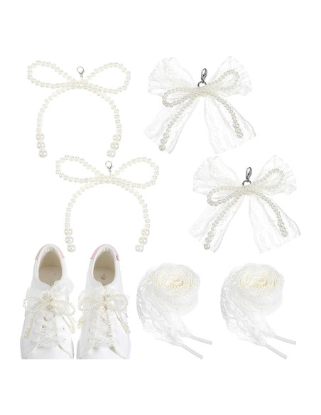 5 Piezas Encantos de Zapatos Tyqour - Perlas y Lazos