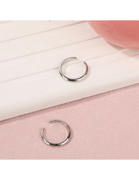 2 Anillos de Dedo Ajustables Mikovivi de Cobre Plateado 1mm