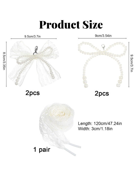 5 Piezas Encantos de Zapatos Tyqour - Perlas y Lazos