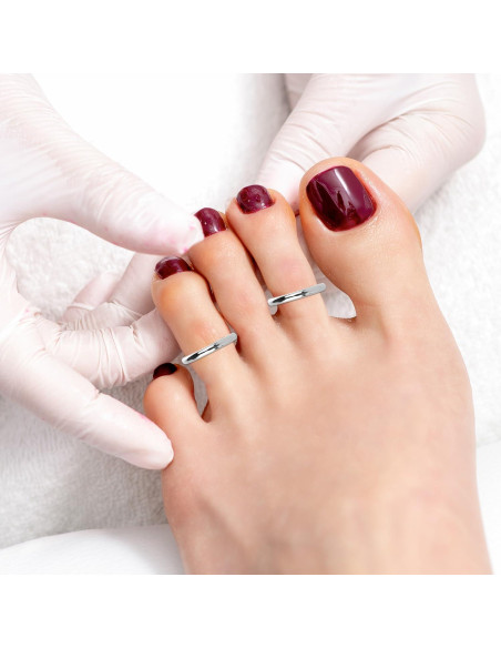 2 Anillos de Dedo Ajustables Mikovivi de Cobre Plateado 1mm