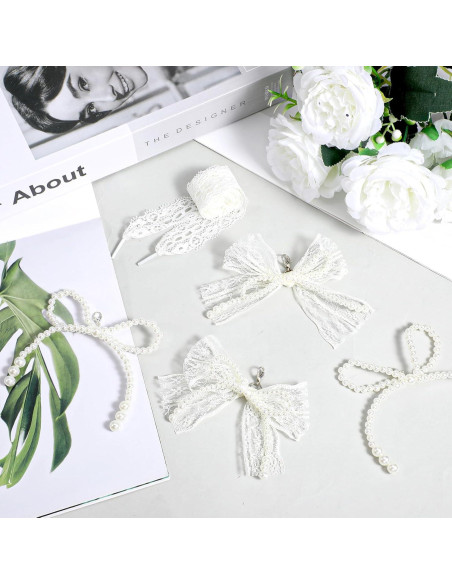 5 Piezas Encantos de Zapatos Tyqour - Perlas y Lazos