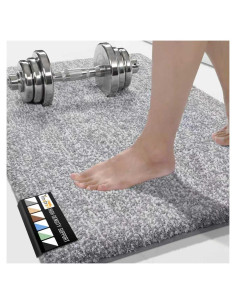 Alfombrilla de Baño Antideslizante Yimobra 61x43 cm Gris y Blanco