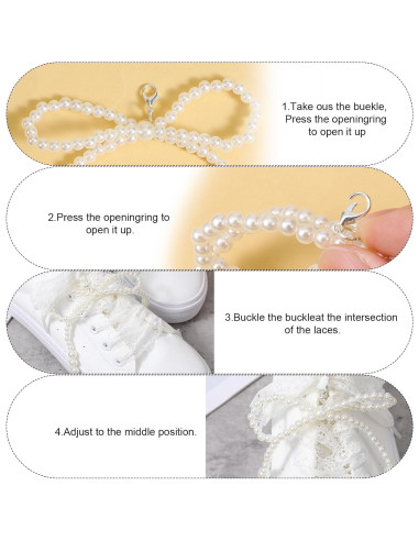 5 Piezas Encantos de Zapatos Tyqour - Perlas y Lazos