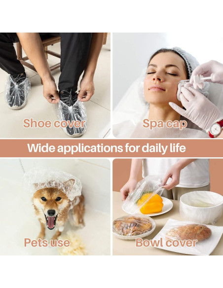 100 Gorras de Ducha Desechables MAQIHAN Impermeables Grandes