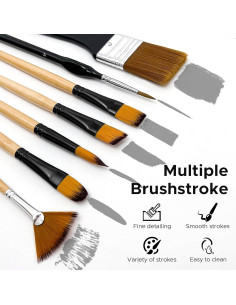 Conjunto de Pinceles de Pintura Bougimal 32 Piezas Nylon 2