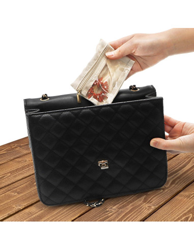 50 Bolsas de Joyería de Viaje Acshio Beige 10.9x8 cm