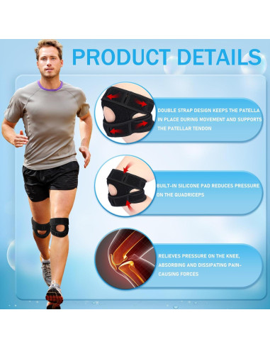 2 Soportes de Rodilla Ajustables Halloscume para Alivio del Dolor