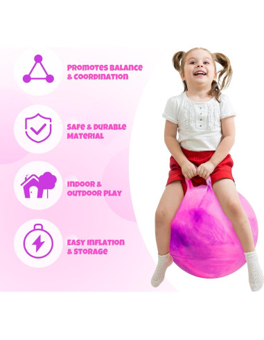 Bola Saltarina 50cm Upper Rider Rosa y Púrpura para Niños 6-12 Años