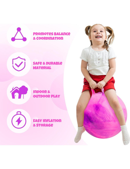 Bola Saltarina 50cm Upper Rider Rosa y Púrpura para Niños 6-12 Años