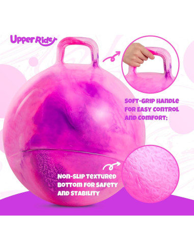 Bola Saltarina 50cm Upper Rider Rosa y Púrpura para Niños 6-12 Años