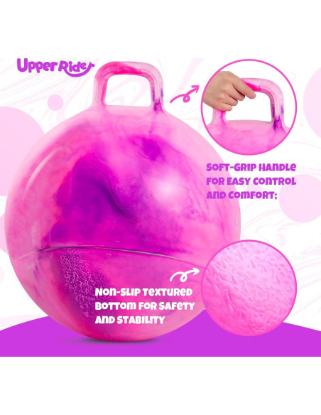 Bola Saltarina 50cm Upper Rider Rosa y Púrpura para Niños 6-12 Años