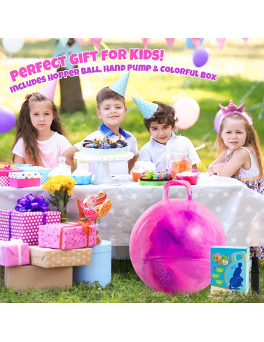 Bola Saltarina 50cm Upper Rider Rosa y Púrpura para Niños 6-12 Años