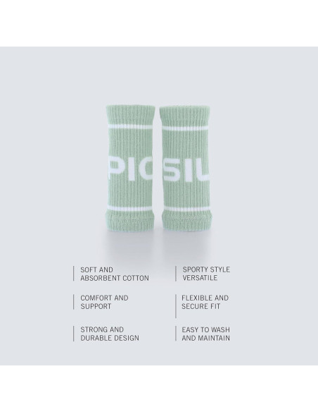 Muñequera de Algodón PICSIL Verde Oscuro - Absorbente y Transpirable