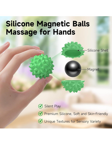 Bolas Magnéticas Antiestrés 8 PCS Verde VISREFUR - Juguete Sensorial