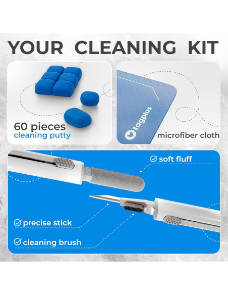 Kit de limpieza para auriculares y teléfonos Level8 - Azul