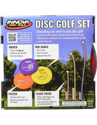 Conjunto de Disc Golf Innova DX - Driver, Mid-Range y Putter