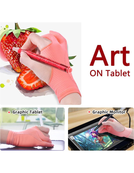 Guantes de Dibujo Rosa 2 Pack ANMONE para Pantallas Táctiles Guantes de Dibujo Rosa 2 Pack ANMONE para Pantallas Táctiles