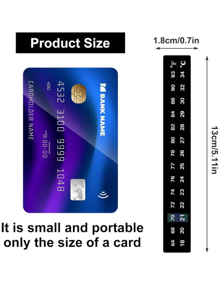 8 Tiras Termómetro Adhesivas Acuario Bremorou 18-34C
