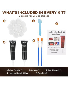 Kit de Reparación de Cuero y Vinilo Kenbry Negro 55g 2