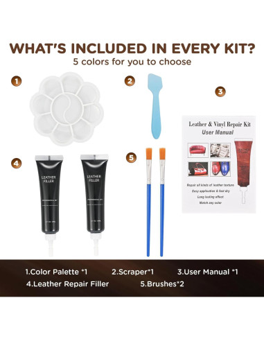 Kit de Reparación de Cuero y Vinilo Kenbry Negro 55g