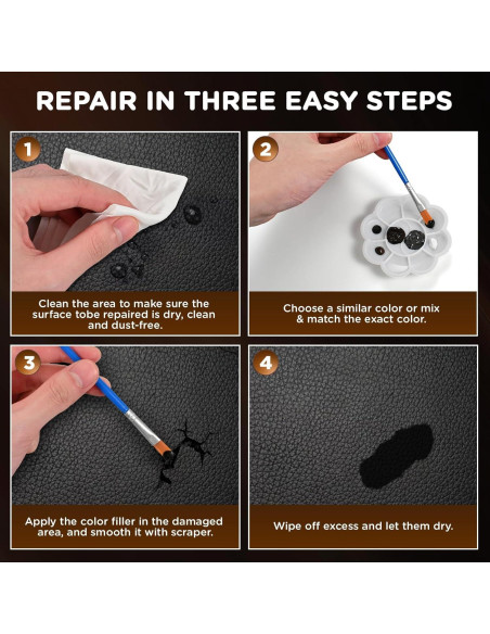 Kit de Reparación de Cuero y Vinilo Kenbry Negro 55g Kit de Reparación de Cuero y Vinilo Kenbry Negro 55g