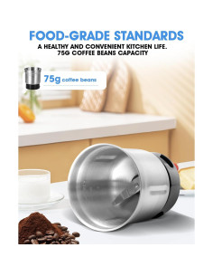 Molino de Café Eléctrico Amateys 250W Acero Inoxidable 75g 2