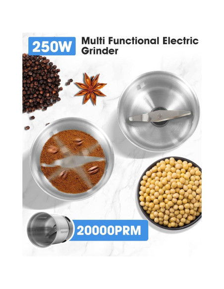 Molino de Café Eléctrico Amateys 250W Acero Inoxidable 75g