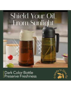 YARRAMATE Pulverizador de Aceite 16oz Vidrio Borosilicato Rosa 2