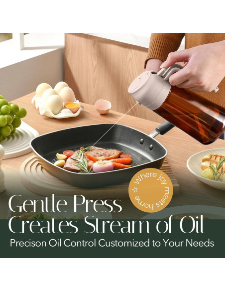 YARRAMATE Pulverizador de Aceite 16oz Vidrio Borosilicato Rosa