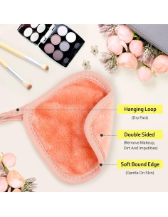 Paños Desmaquillantes Reutilizables HOMEXCEL 12 Piezas Rosa 12.7x12.7cm 2