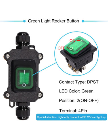 Interruptor de palanca impermeable IP67 Hmknana 12V 20A
