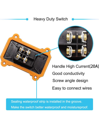Interruptor de palanca impermeable IP67 Hmknana 12V 20A