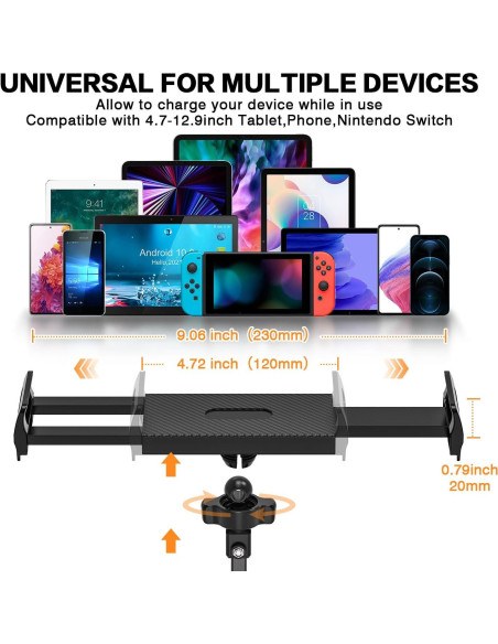 Soporte Ajustable para Tablet JUBOR 95.5 cm 360 Aluminio