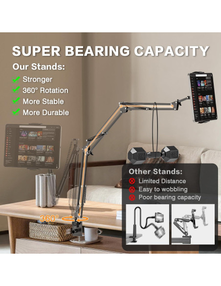 Soporte Ajustable para Tablet JUBOR 95.5 cm 360 Aluminio