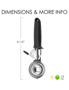 Cucharón de Helado FONLUN Acero Inoxidable 18/8 Apto Lavavajillas 2