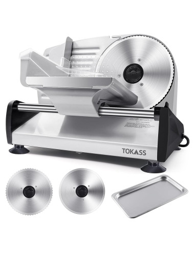 Cortadora de Carne Eléctrica TOKASS 200W con 2 Cuchillas 19.05cm