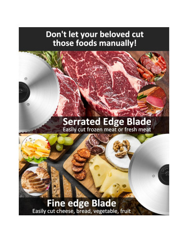 Cortadora de Carne Eléctrica TOKASS 200W con 2 Cuchillas 19.05cm